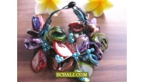 Afashion Beaded Shells Multi Color Fashion Bracelets